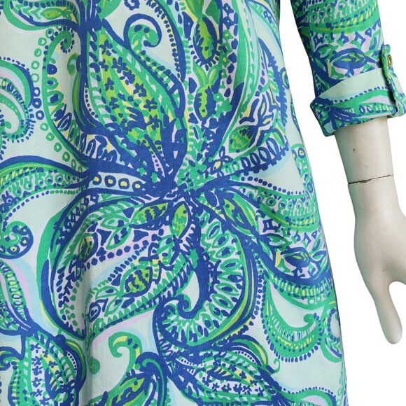 LILLY PULITZER Rossmore Keep It Current Poolside Blu Cotton Tunic TShirt Dress M - Picture 5 of 14